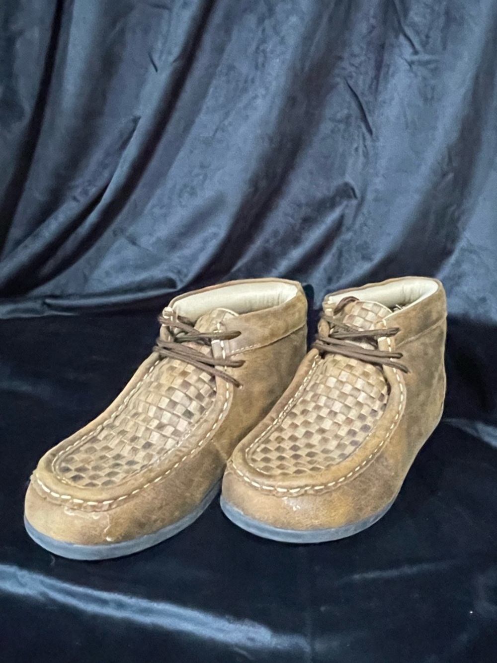 Twisted X Kids Brown Woven Suede Moccasin Boots